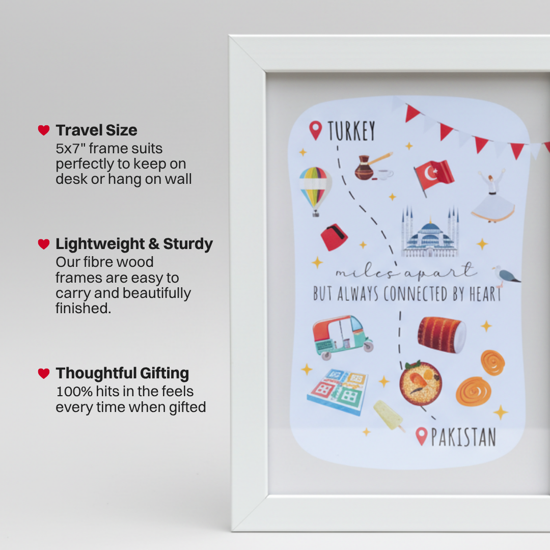 Turkey to Pak Distance Frame I Long Distance Gift