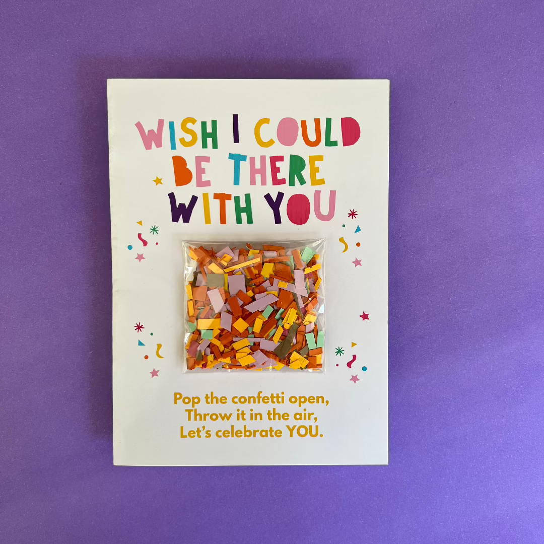 Wish I Could Be There Confetti Card I Long Distance Card