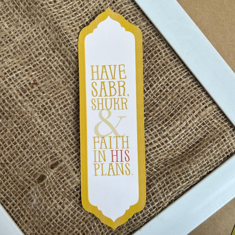 Sabr Shukr Bookmark I Inspirational Message