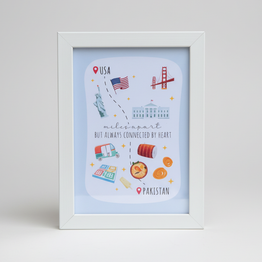 USA to PK Distance Frame I Long Distance Gift