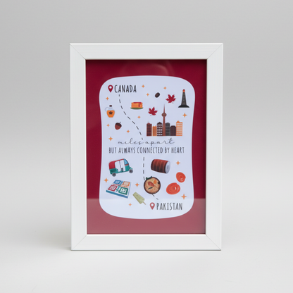 Canada to PK Distance Frame I Long Distance Gift