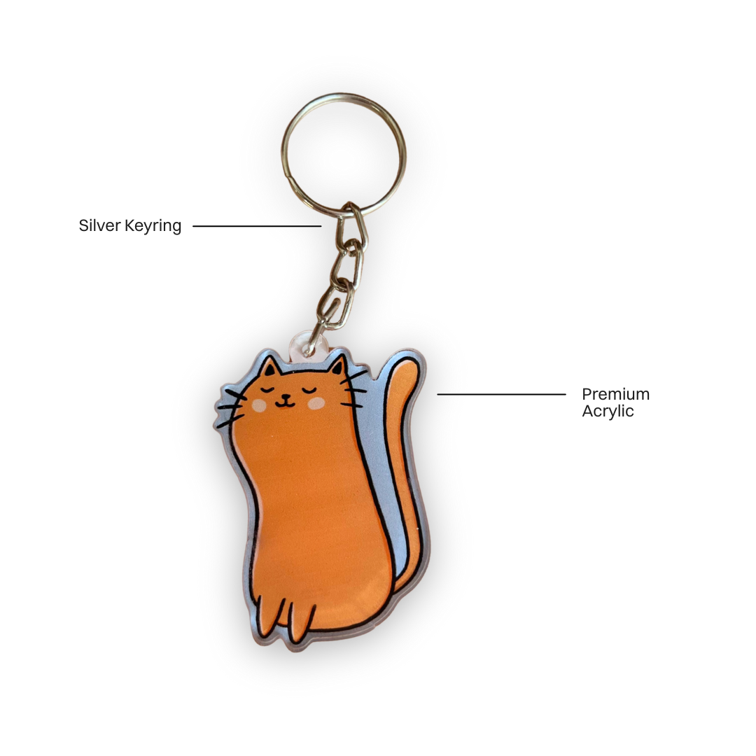 Orange Billi I Cute Cat Keychain