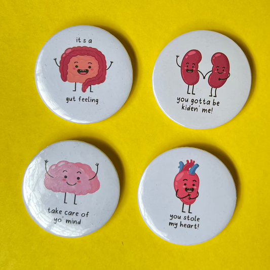 Medical Pun Badges (Pack of 4)