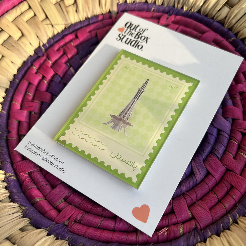 Minar e Pakistan Fridge Magnet | Pakistan Postage Stamp