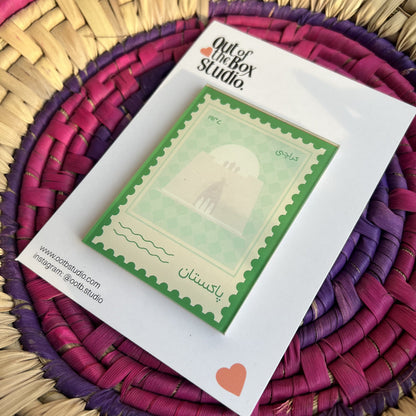 Quaid’s Mazaar Fridge Magnet | Pakistan Postage Stamp