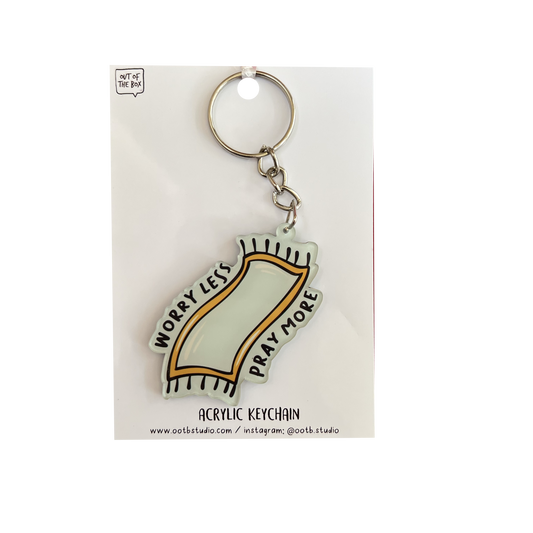 Worry Less, Pray More Keychain